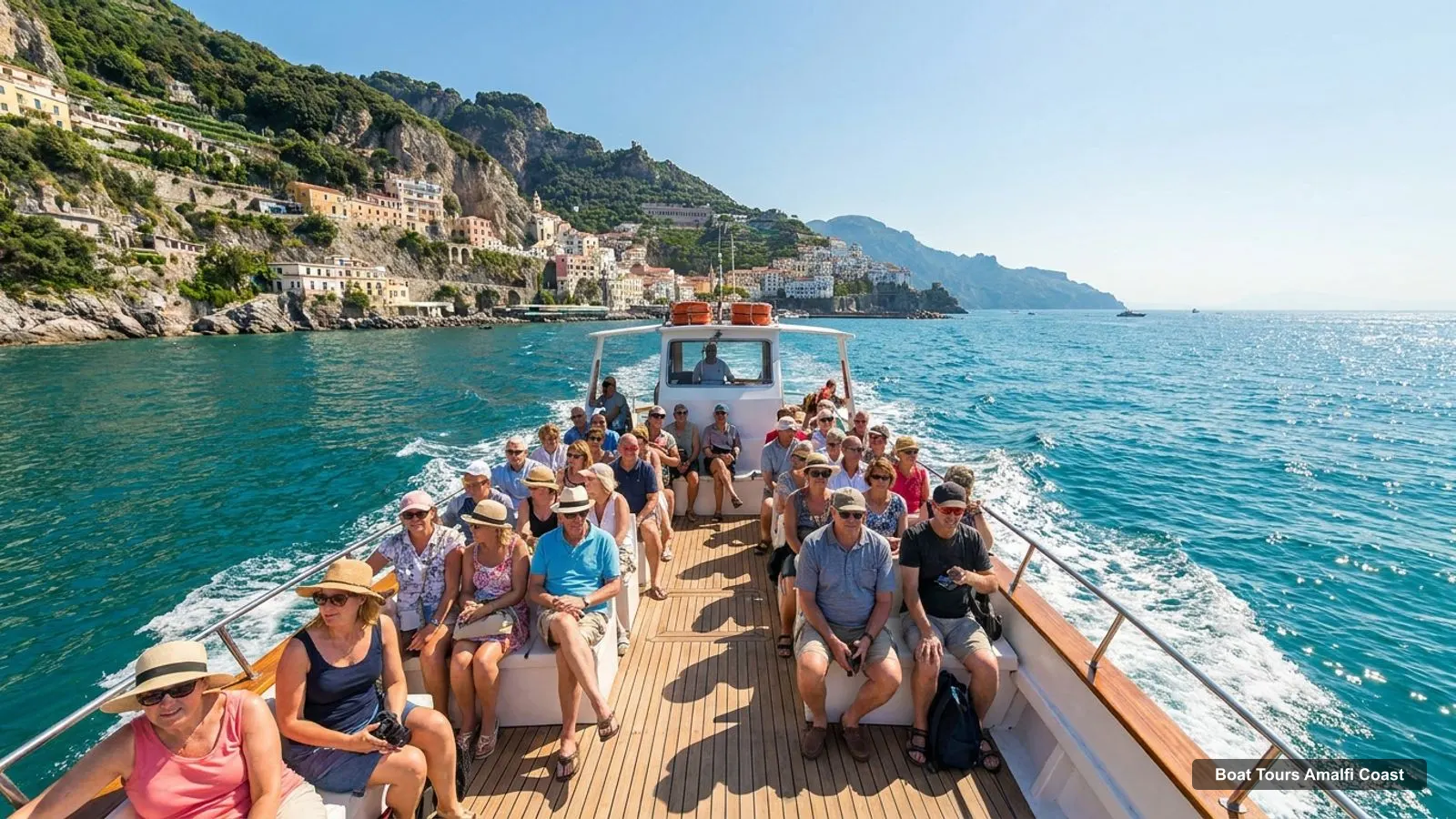 Boat Tours Amalfi Coast – sightseeing boat on the water near Amalfi Coast