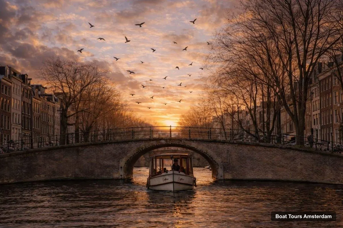 Amsterdam Boat Cruises – Evening (Sunset) Canal Cruise with Bar on Board