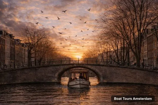 Amsterdam Boat Cruises – Evening (Sunset) Canal Cruise with Bar on Board