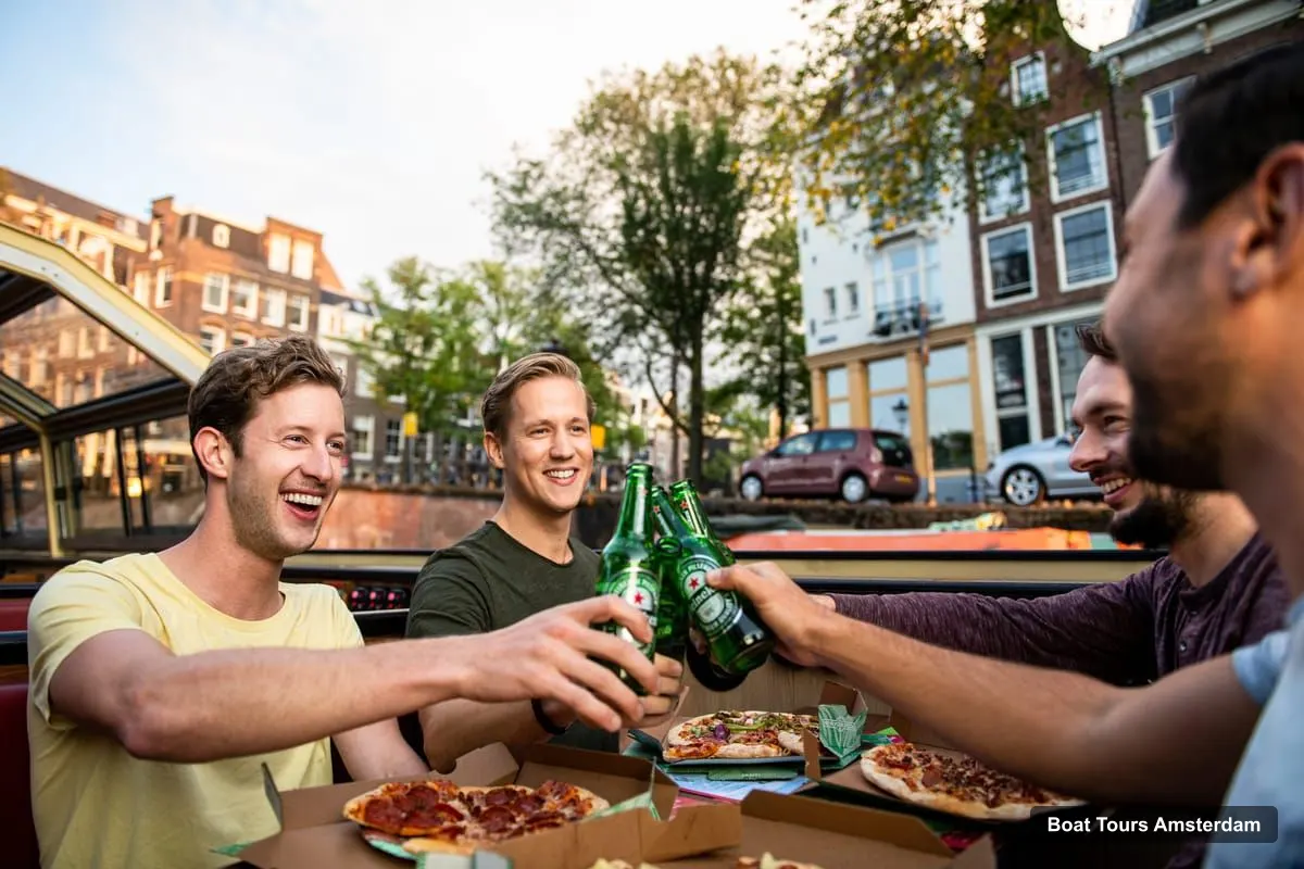 Boat Tours in Amsterdam – Original Pizza Dinner Cruise + Unlimited Drinks
