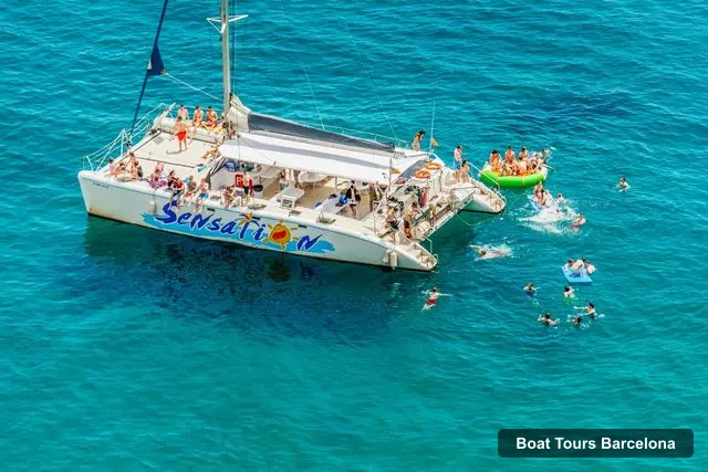 Boat Tours Barcelona – Catamaran Party Cruise with BBQ Meal