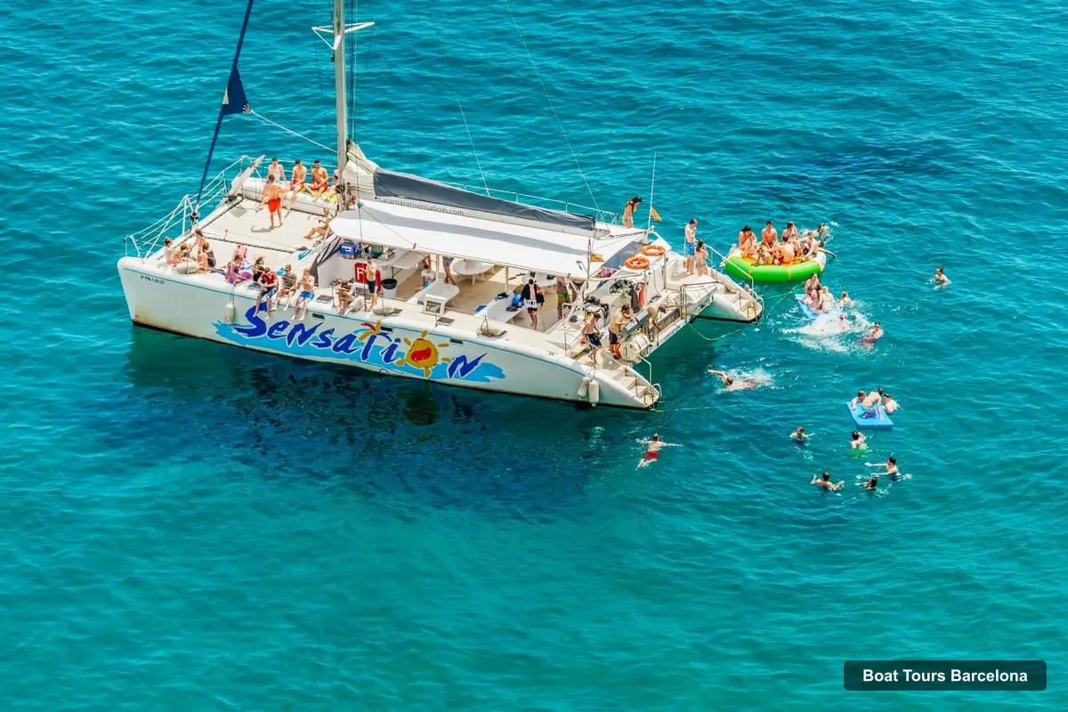 Boat Tours Barcelona – Catamaran Party Cruise with BBQ Meal