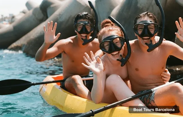 Barcelona Boat Trips – Kayaking & Snorkeling Tour from Barceloneta Beach