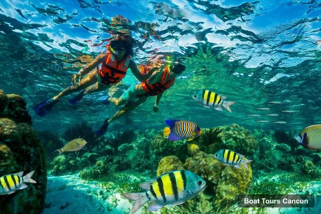 Cancun Boat Cruises – Snorkel, Town Walk, Tequila & Beach Lunch
