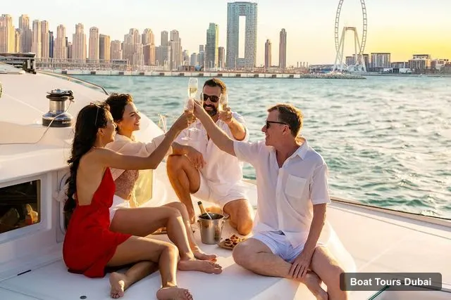 Boat Tours in Dubai – Luxury Sunset Yacht Tour with Light Bites and Drinks
