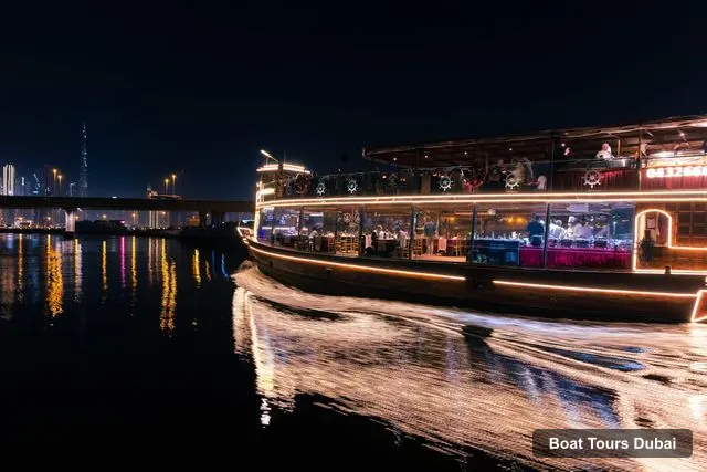 Dubai Boat Cruises – Luxury Canal Dinner Cruise with Optional Transfers