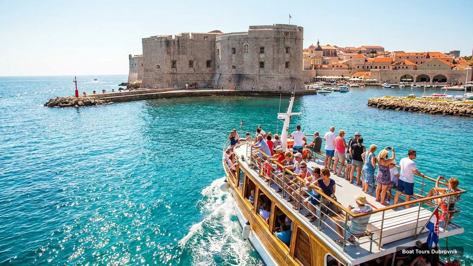 Boat Tours Dubrovnik – sightseeing boat on the water near Porat Dubrovnik
