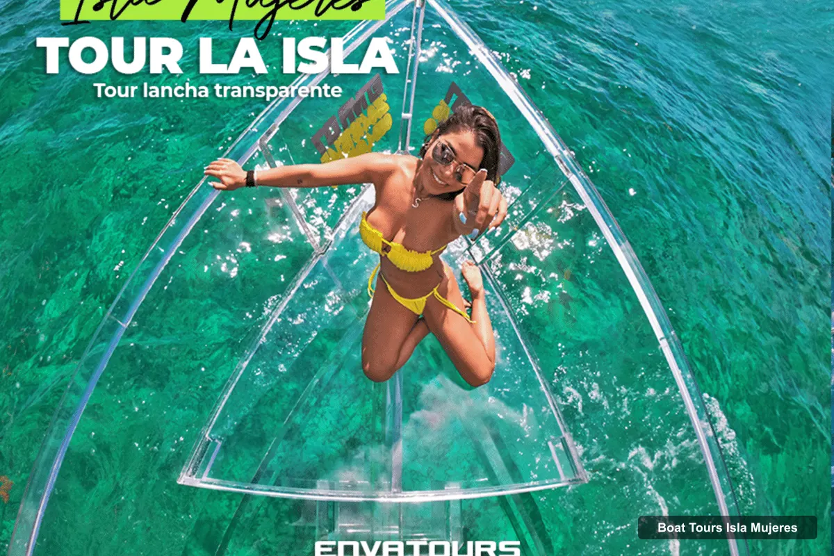 Boat Tours Isla Mujeres – Caribbean Crystal Boat Tour with 360° Views (photo 2)