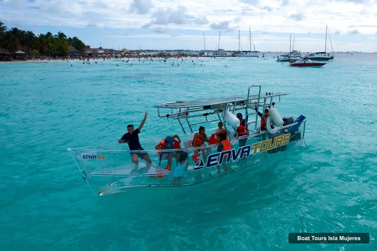 Boat Tours Isla Mujeres – Caribbean Crystal Boat Tour with 360° Views