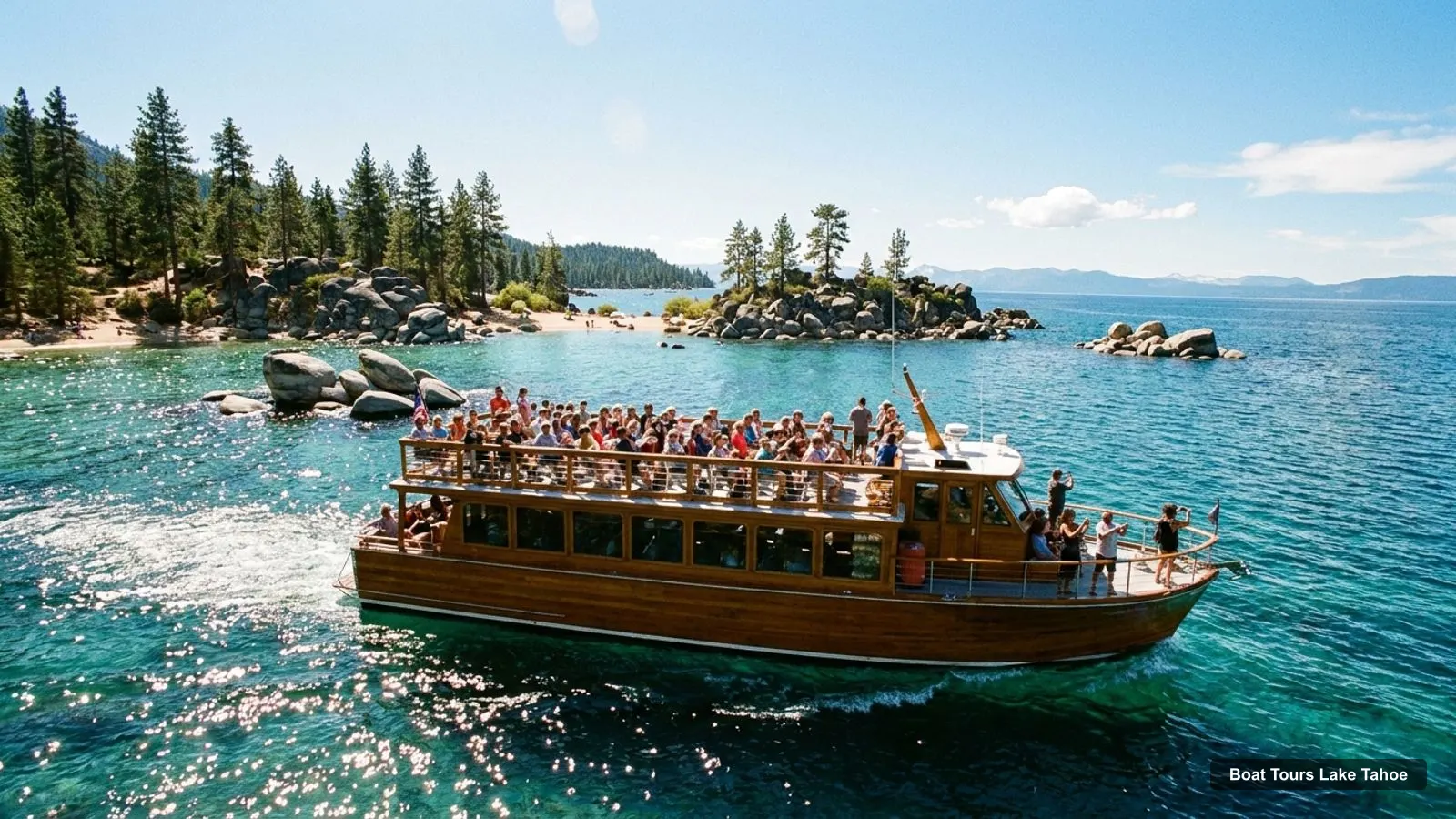 Boat Tours Lake Tahoe – sightseeing boat on the water near Sand Harbor State Park