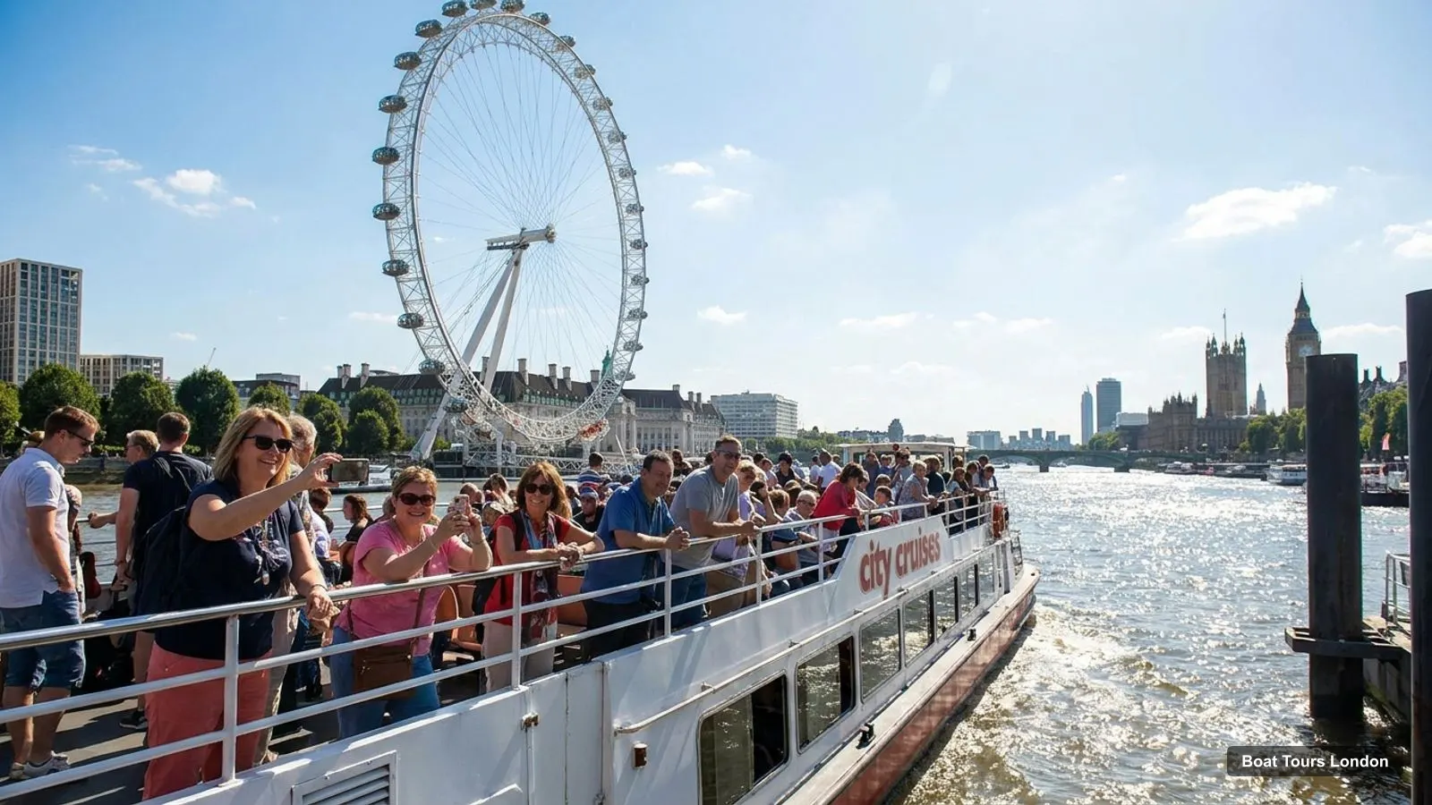 Boat Tours London – sightseeing boat on the water near London Eye