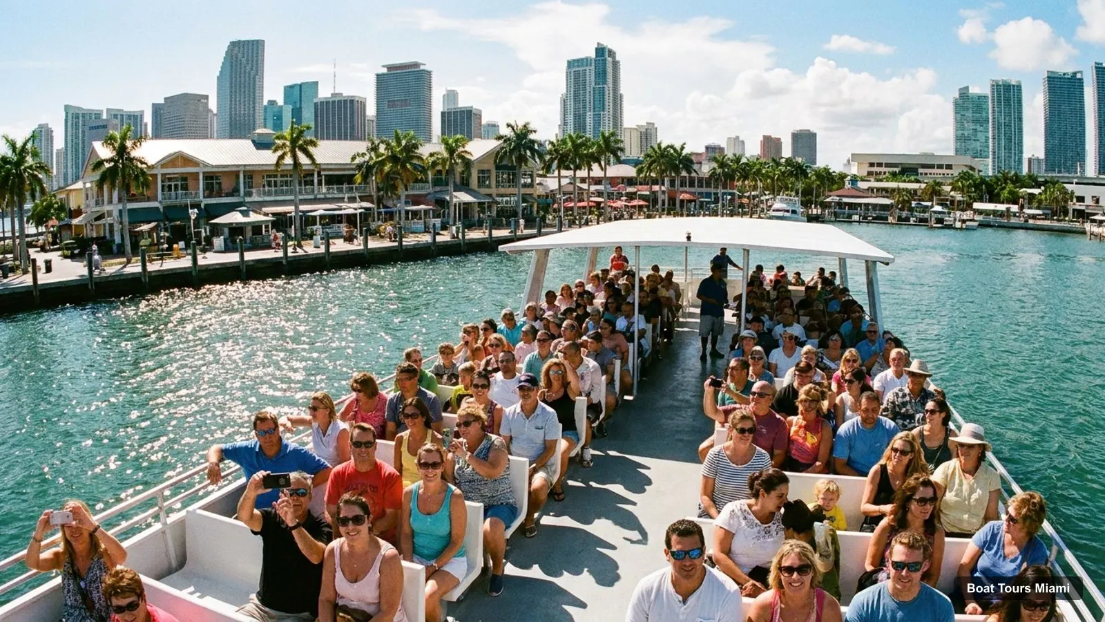 Boat Tours Miami – sightseeing boat on the water near Bayside Marketplace