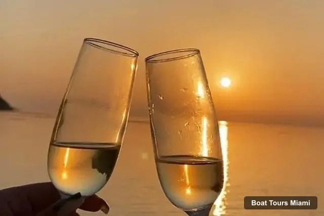 Miami Boat Cruises – Sunset Champagne Cruise Biscayne Bay & Skyline Views