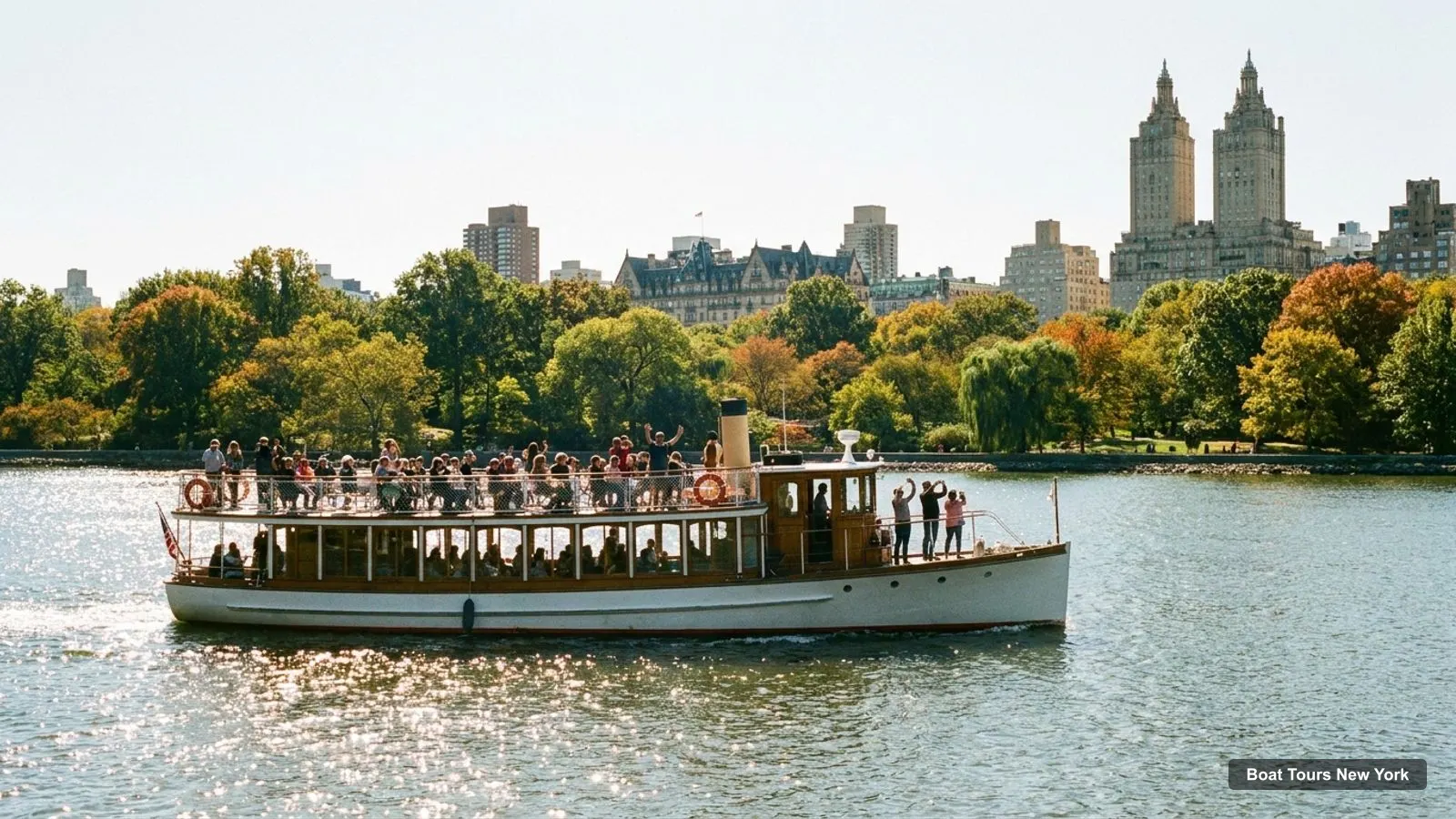 Boat Tours New York – sightseeing boat on the water near Central Park