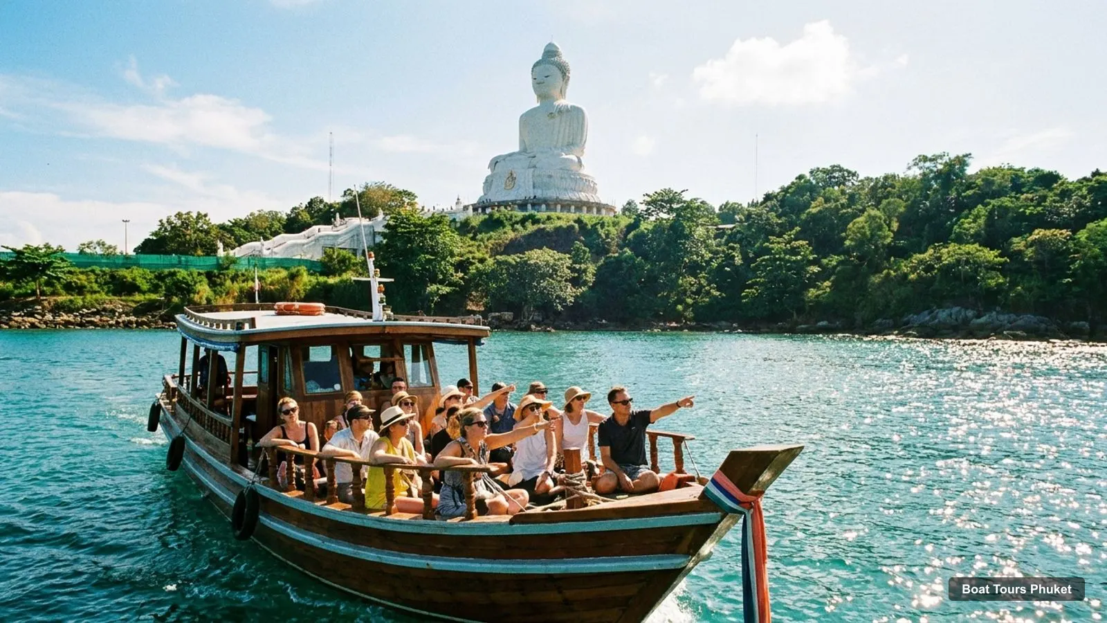 Boat Tours Phuket – sightseeing boat on the water near Phuket Big Buddha