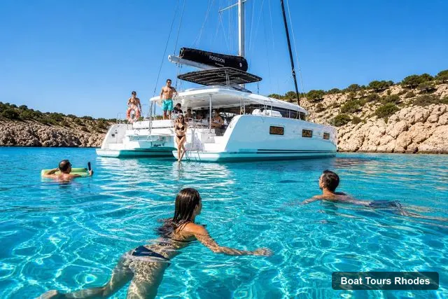 Boat Tours Rhodes – All-Inclusive Catamaran Cruise with Lunch and Drinks