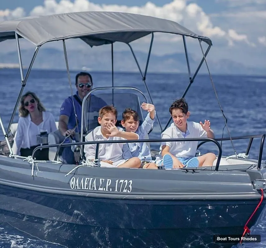 Rhodes Boat Trips – License-Free Self-Drive Boat Rental to Anthony Queen (photo 2)