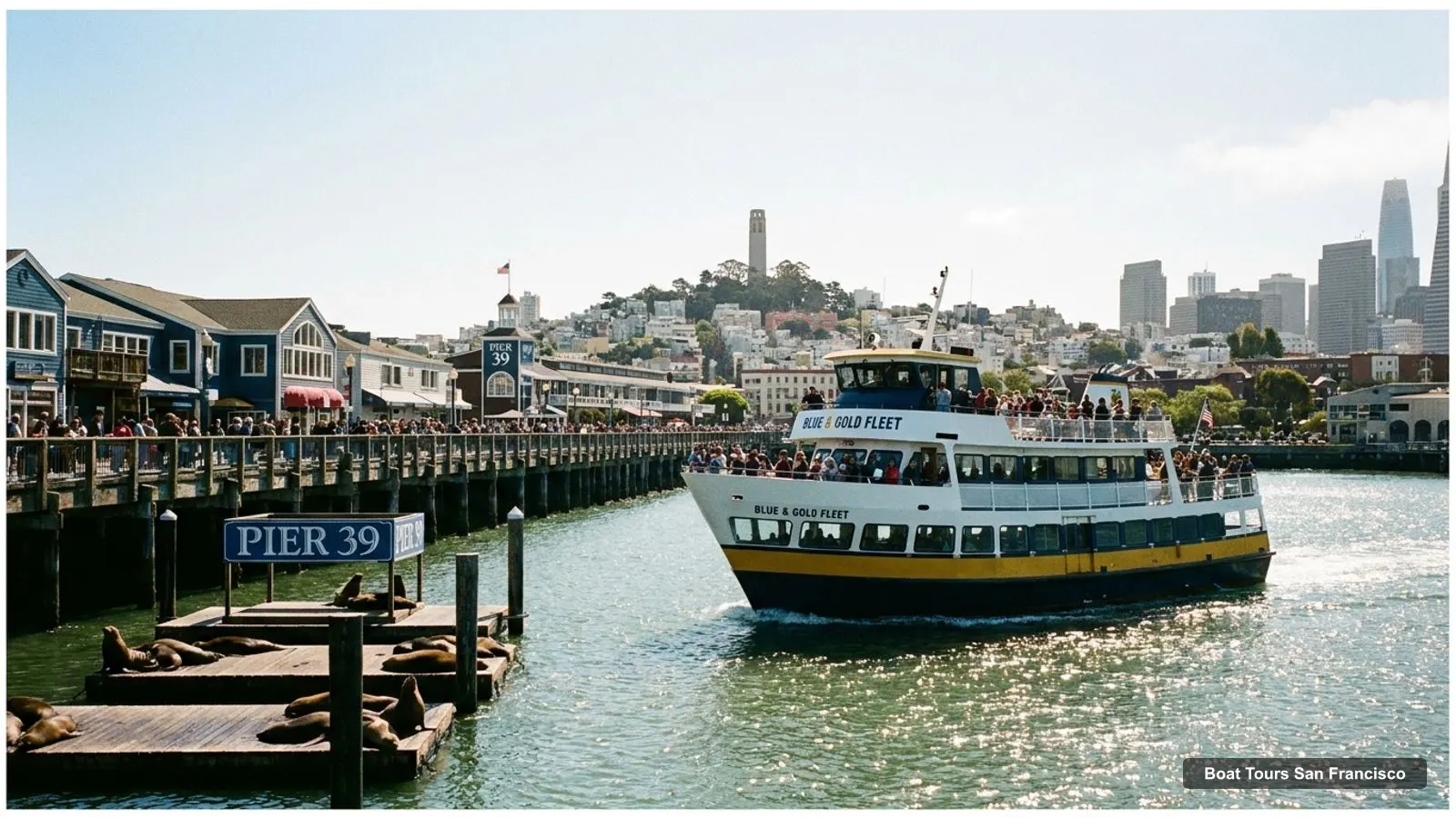 Boat Tours San Francisco – sightseeing boat on the water near PIER 39