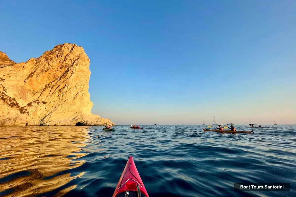 Boat Tours Santorini – Santorini Sea Kayak: Red Beach, Caves, Snorkeling & Picnic (photo 4)