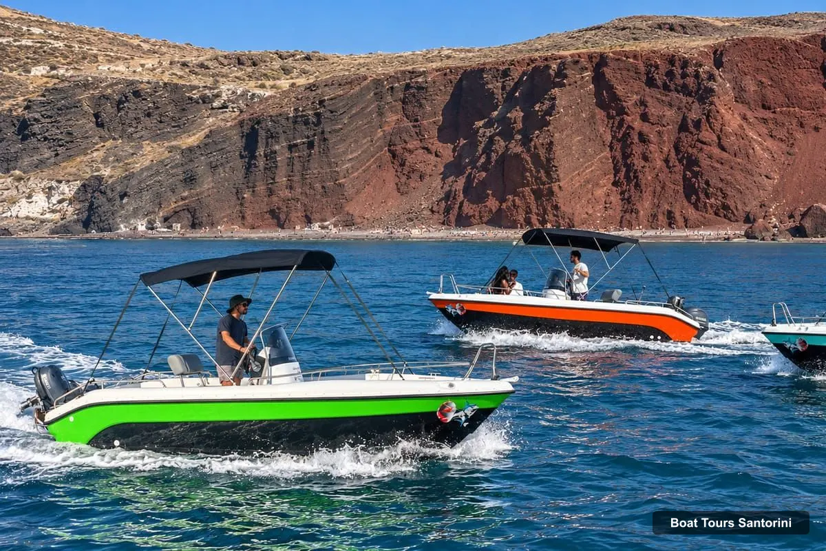 Santorini Boat Cruises – Boat rental without a license+10minutes of jet ski (photo 2)