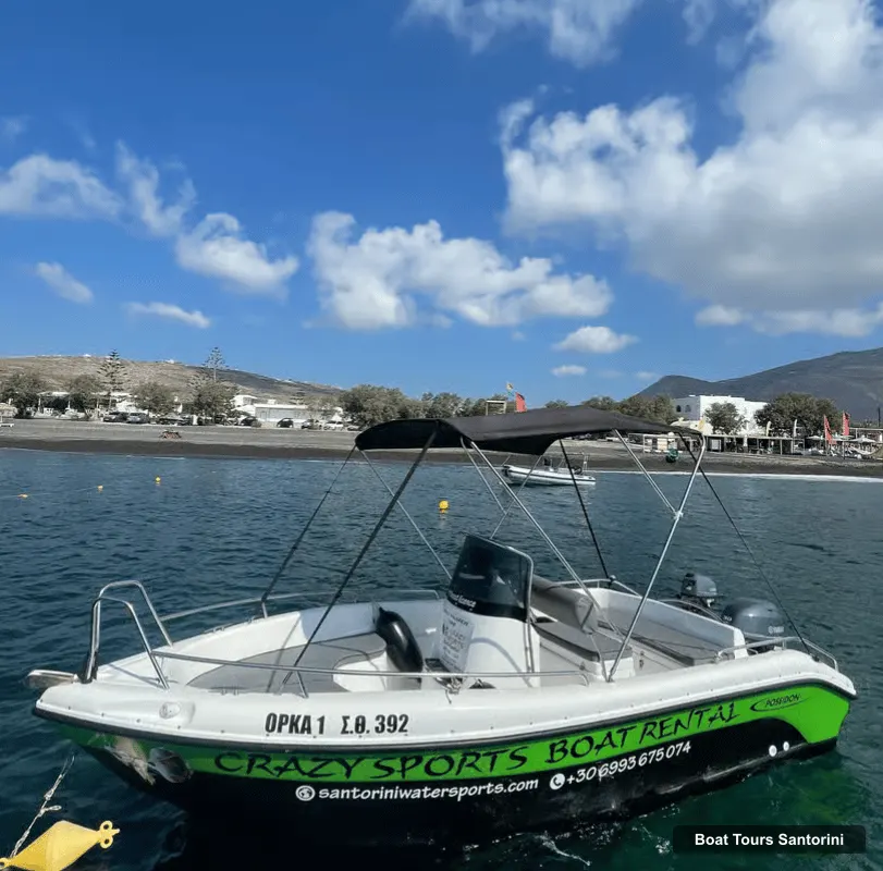 Santorini Boat Cruises – Boat rental without a license+10minutes of jet ski (photo 5)