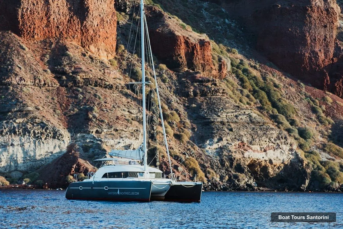 Santorini Boat Trips – Private Catamaran Cruise with BBQ Meal and Drinks (photo 2)