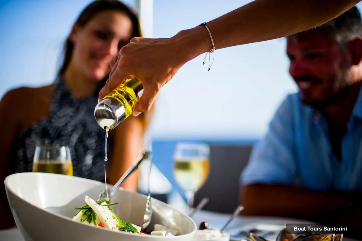 Santorini Boat Trips – Private Catamaran Cruise with BBQ Meal and Drinks (photo 4)