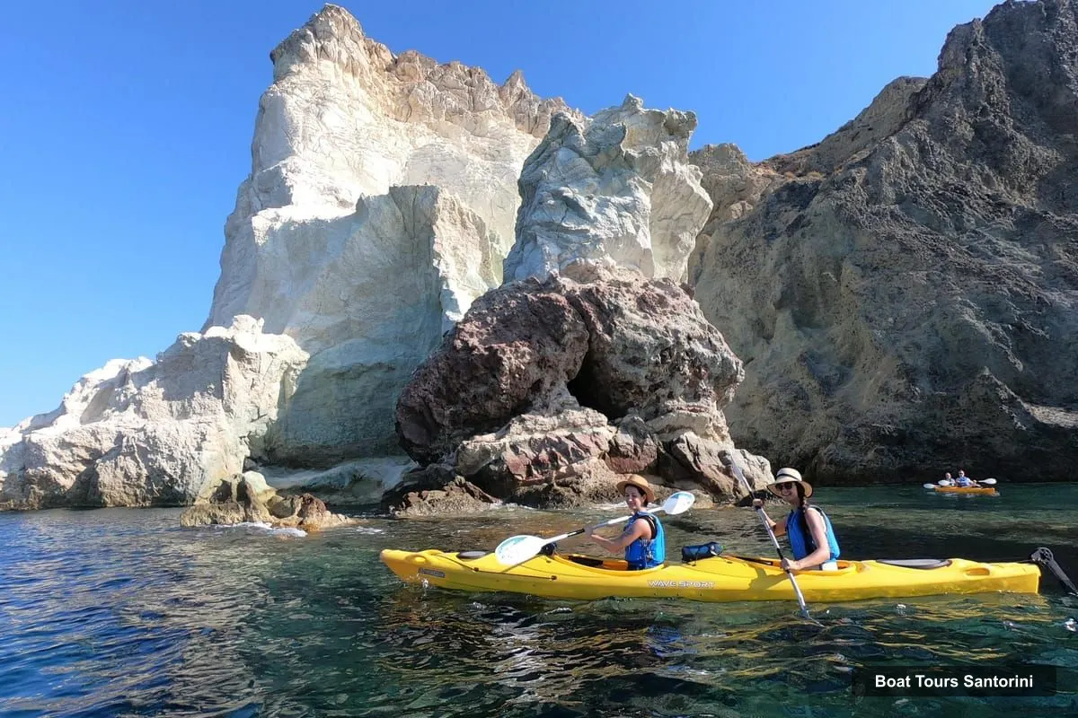 Santorini Boat Trips – Sea Caves Kayak Trip with Snorkeling and Picnic (photo 5)