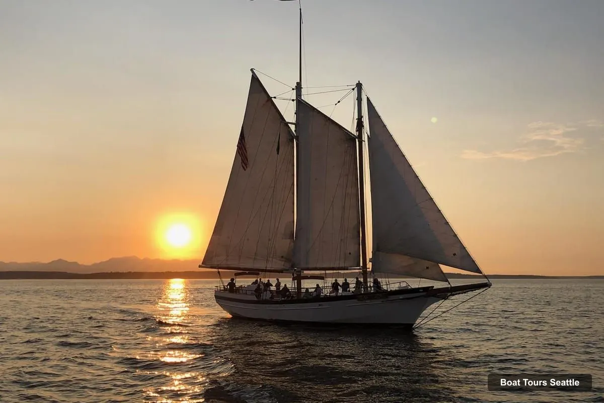 Seattle Boat Cruises – Tall Sailboat Sunset Harbor Cruise