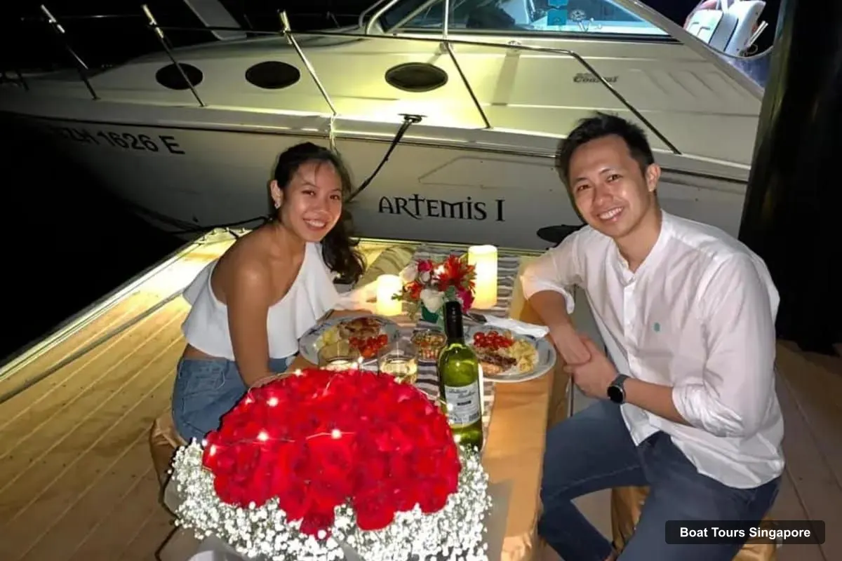 Boat Tours in Singapore – Private Sunset Dinner Cruise on Modern 34 ft Yacht (photo 3)