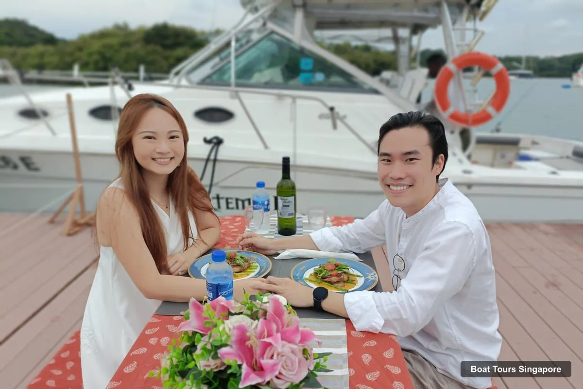 Boat Tours in Singapore – Private Sunset Dinner Cruise on Modern 34 ft Yacht (photo 4)